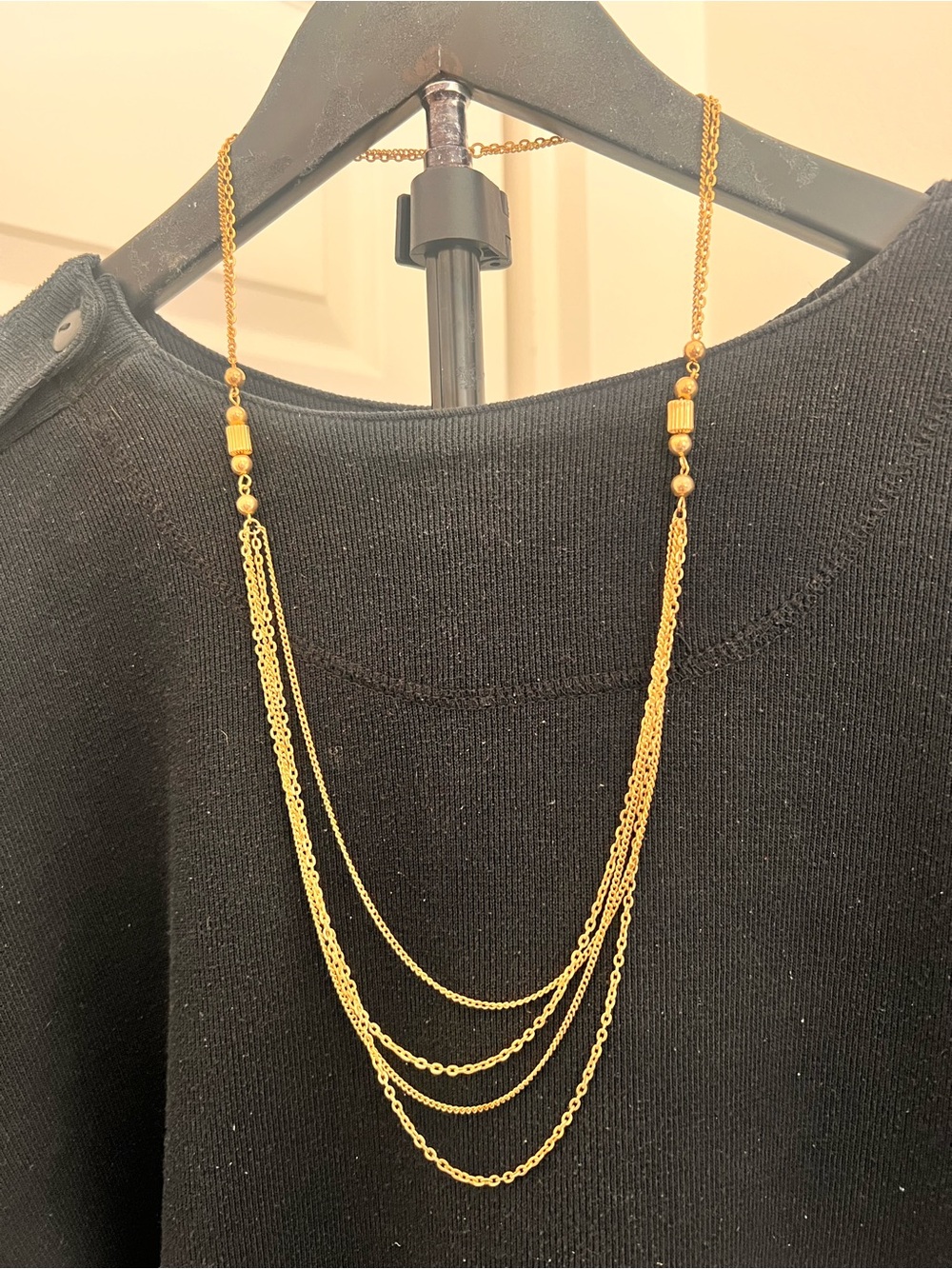 Gold-Tone Layered Multi-Strand Necklace